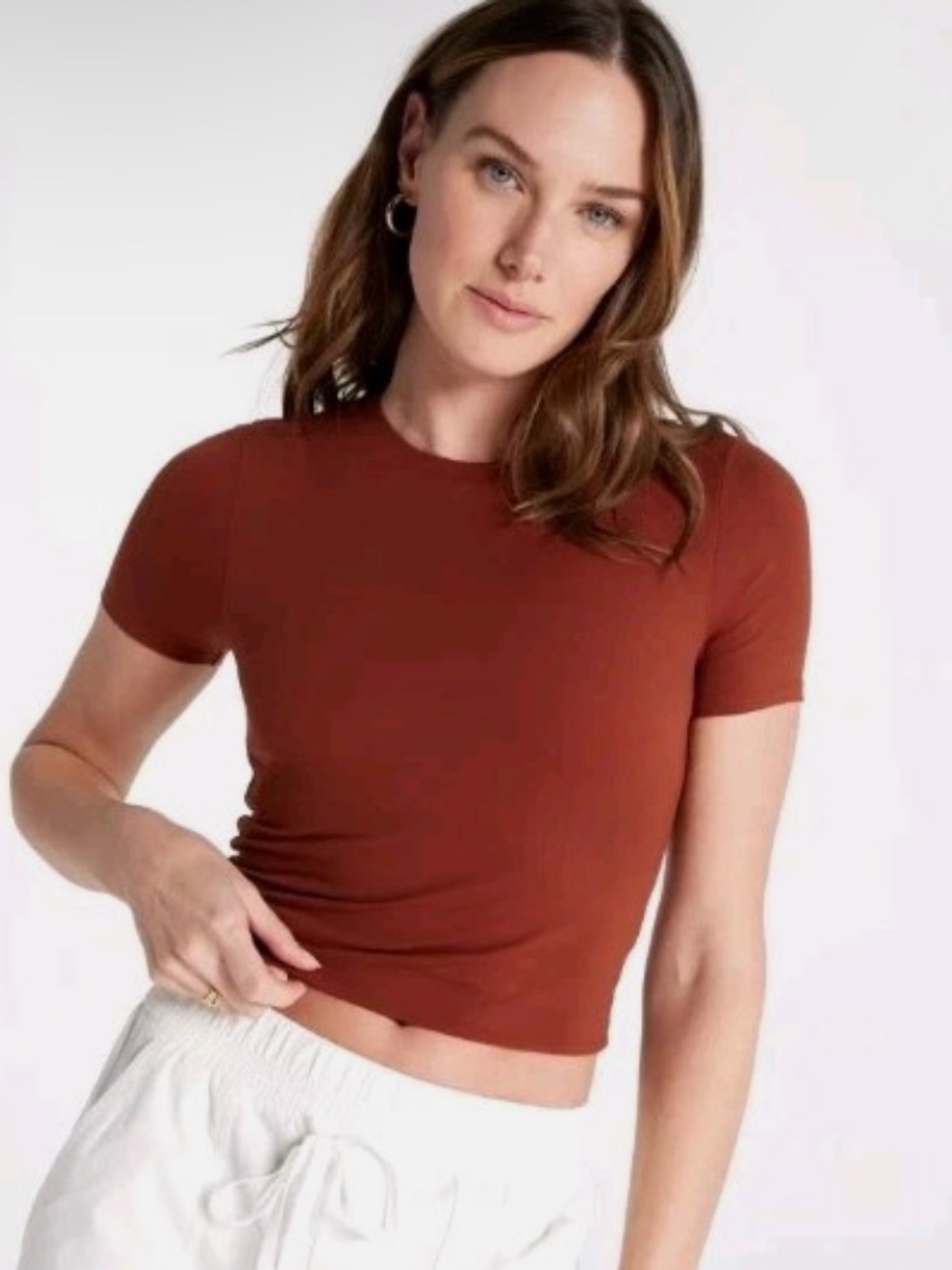 CALIA Women's Inspire Lite Short Sleeve Top, Red Brown Size XL NWT